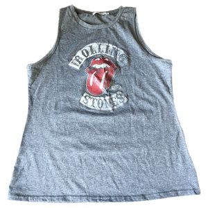 Misslook Gray Rolling Stones Tank Top Medium